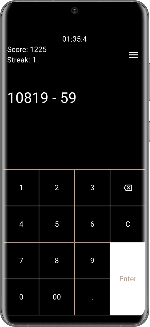Mathatlon dark mode game screenshot
