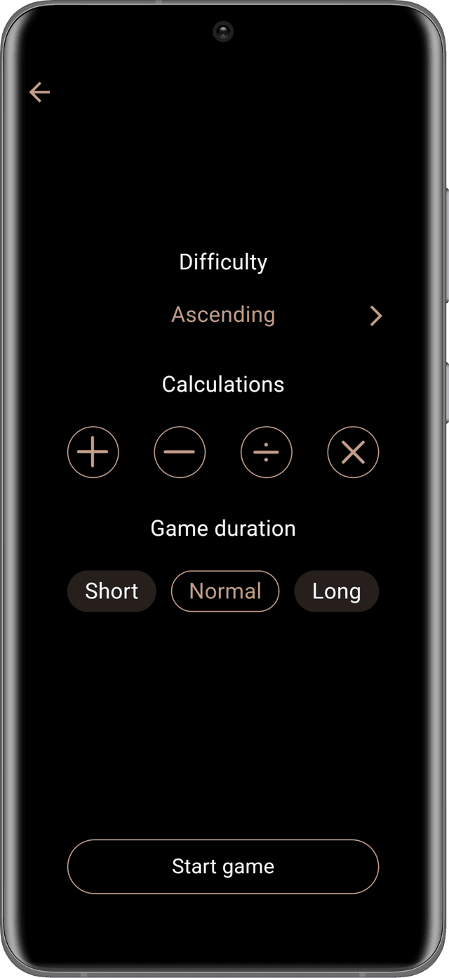 Mathatlon game select page screenshot